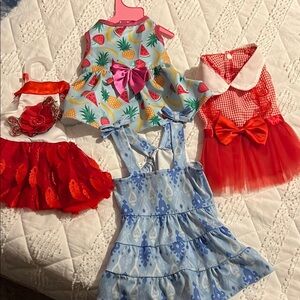 Lot of 4 dog dresses.sz small